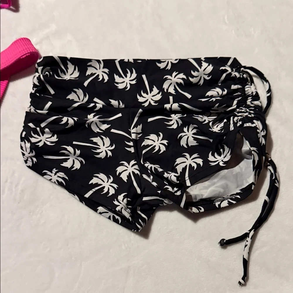 Frankie's Bikinis Hot Pink Set with additional shorts